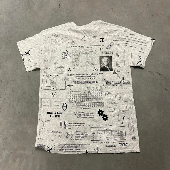 Vintage Isaac Newton Science All Over Print Shirt - Picture 3 of 3